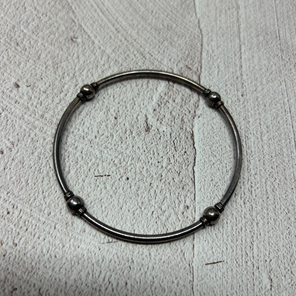 Jewelry - Vintage 925 Sterling Silver Four Ropped Ball Bangle Hoop bracelet 3’’
